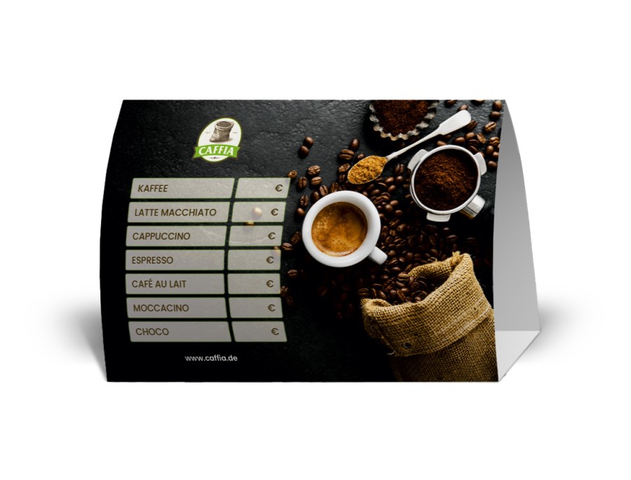 Caffia Tischaufsteller Kaffee mit Preisfeld 10 Stück